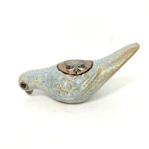 Mexican Pottery Bird Figurine Hand Painted